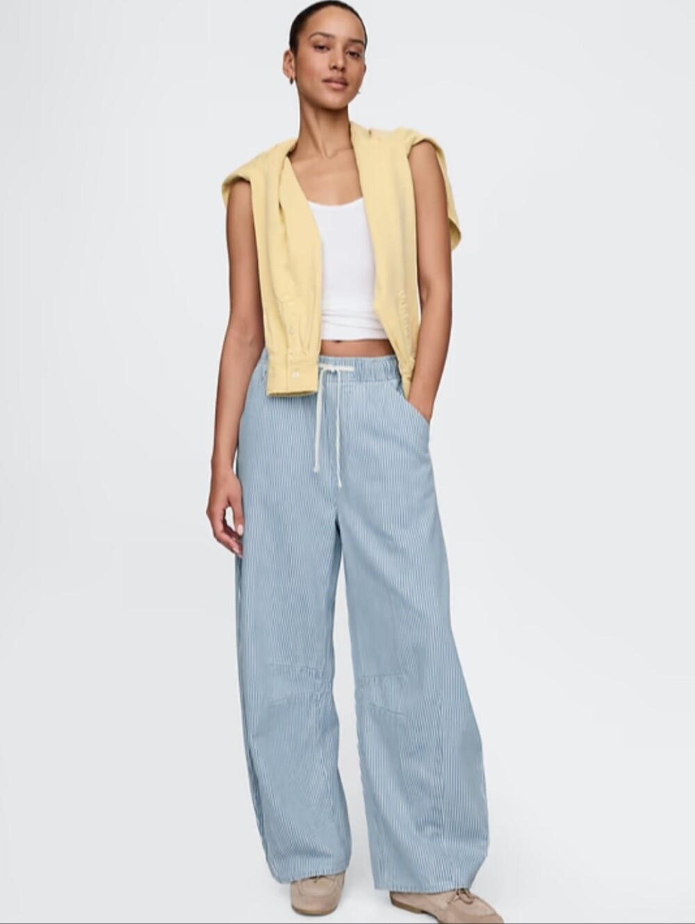 @Gap Horseshoe Easy Striped Mid Rise Jeans Size XL Wide Leg